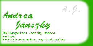 andrea janszky business card